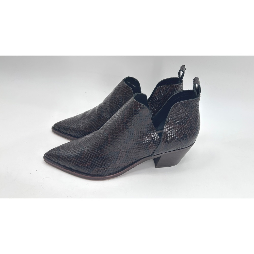 Dolce Vita Brown Snakeskin Embossed Western Ankle Booties Size 8 Western Ranch
